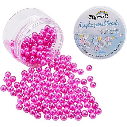 Olycraft Eco-Friendly Plastic Imitation Pearl Beads, High Luster, Grade A, No Hole Beads, Round