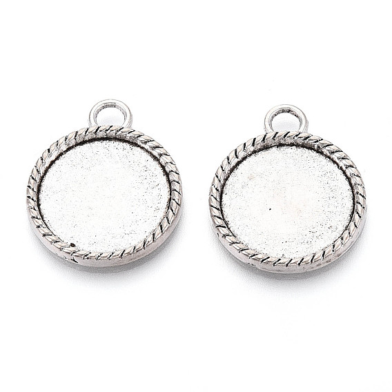 Сеттинги для кабошонов или кулона, сплав, тибетский стиль , без кадмия и без свинца, плоско-круглые