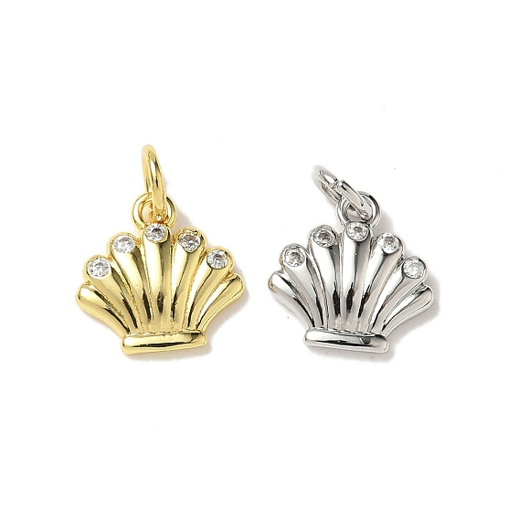 Латунные микро проложить кубического циркония прелести, формы раковины, стойки покрытие, долговечный, без кадмия и без свинца, с целью перехода в кольце