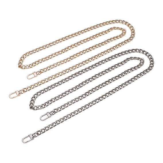 Bag Strap Chains, Iron Curb Link Chains, with Swivel Lobster Claw Clasps