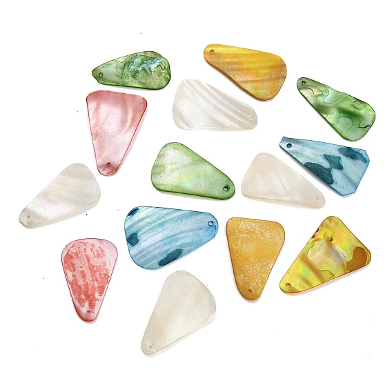 Teints pendentifs coquille naturelle, charmes de triangle