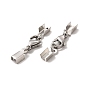 Ion Plating(IP) 304 Stainless Steel Lobster Claw Clasps with Cord Ends