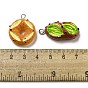 Imitation Food Opaque Resin Pendants, Bread Charms with Platinum Tone Iron Loops, Mixed Shapes