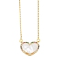 Shell Pendant Necklaces, with Brass Micro Pave Cubic Zirconia Finding