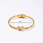 Stainless Steel Hinged Bangles, Shell Butterfly Bangle for Women