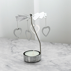 Stainless Steel Rotating Candlestick Tealight Candle Holder, for Wedding Christmas Party Decoration