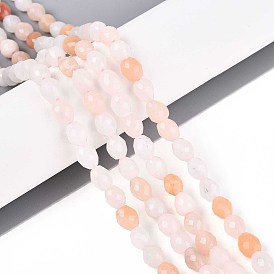 Натуральный розовый авантюрин бисер нитей, баррель, граненые