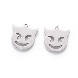 201 подвески из нержавеющей стали, ручная полировка, Хэллоуин тема, дьявол