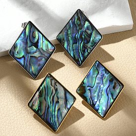 304 из нержавеющей стали серьги, с оболочкой, ионное покрытие (ip), ромб