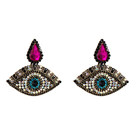 Sparkling Acrylic Tear Drop Earrings with Exaggerated Creative Eye Design