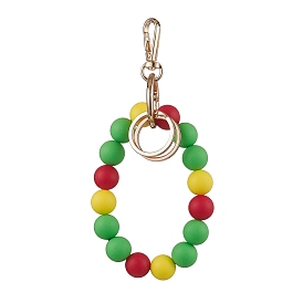 Silicone Beaded Bracelet Keychain Handmade DIY Pendant