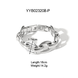 304 браслеты-цепочки из нержавеющей стали с овальными звеньями для унисекс, цвет нержавеющей стали