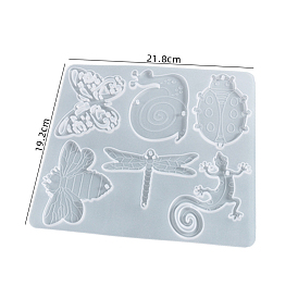 Silicone Pendant Molds, Resin Casting Molds, for UV Resin, Epoxy Resin Craft Making, Butterfly & Bee & Snail & Dragonfly & Ladybug & Lizard