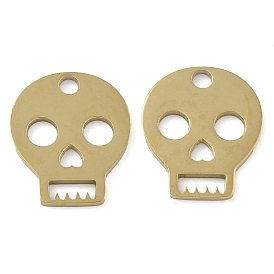 Ion Plating(IP) 304 Stainless Steel Charms, Skull Charm