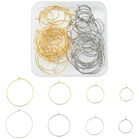 64 pcs 8 style 316 anneaux de charmes de verre à vin en acier inoxydable chirurgical, conclusions de boucle d'oreille, pour épouses de basket boucles d'oreilles faisant