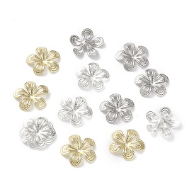 Brass Bead Cap, Long-Lasting Plated, 5-Petal Flower