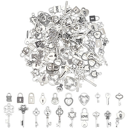 120 шт. 20 стили подвески-ключи из сплава в тибетском стиле
