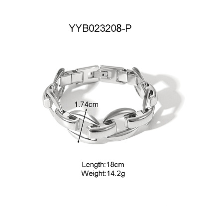 304 браслеты-цепочки из нержавеющей стали с овальными звеньями для унисекс, цвет нержавеющей стали