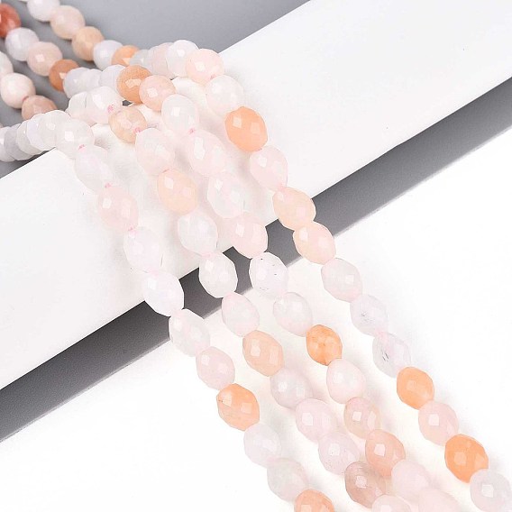 Натуральный розовый авантюрин бисер нитей, баррель, граненые