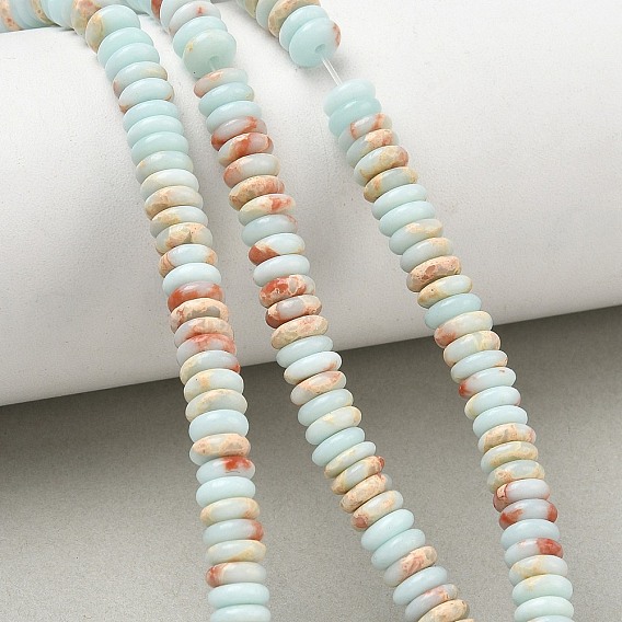 Natural Shoushan Stone Larderite Beads Strands, Smooth Rondelle