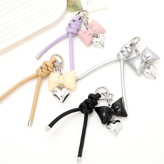 Брелок из искусственной кожи, аксессуары для подвешивания сумок с бантом
