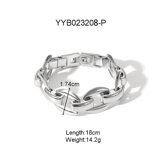 304 браслеты-цепочки из нержавеющей стали с овальными звеньями для унисекс, цвет нержавеющей стали