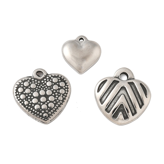 304 подвески из нержавеющей стали в тибетском стиле, сердце