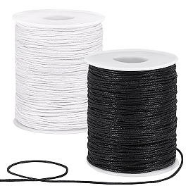 2 рулоны 2 цветные вощеные хлопчатобумажные шнуры, макраме ремесленная нить для изготовления ювелирных изделий