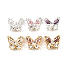 Многорядные звенья-бабочки из латуни с микропаве из кубического циркония, настоящее 18k позолоченное/925 посеребренное