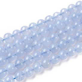 Grade AA Natural Blue Lace Agate Beads Strands, Round