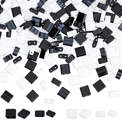 180 шт. 4 стили 2 стеклянный бисер с отверстием, прямоугольные