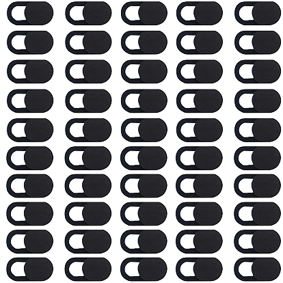 50Pcs ABS Plastic Self-Adhesive Webcam Covers, Slide Camera Blockers For Mobile Phone Computer Laptop, Oval