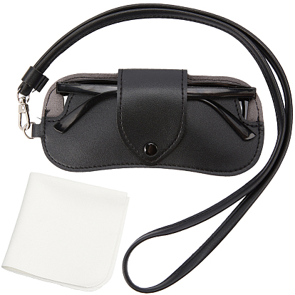 1чехлы для очков из искусственной кожи, чехол для солнцезащитных очков, с тканью для чистки очков из замшевого волокна 1pc