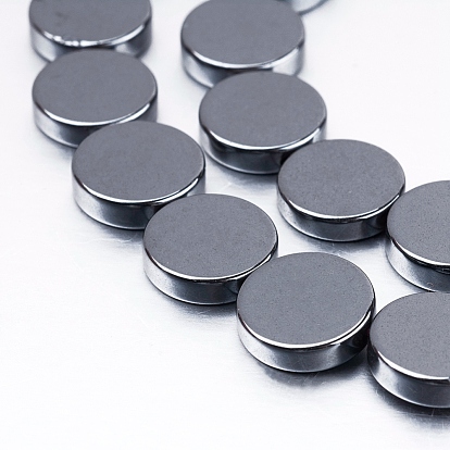 Non-magnetic Synthetic Hematite Beads Strands, Flat Round