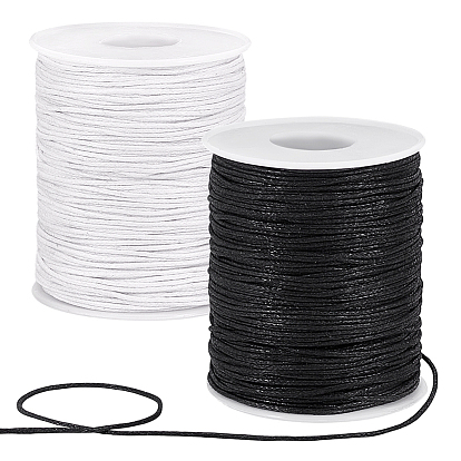 2 рулоны 2 цветные вощеные хлопчатобумажные шнуры, макраме ремесленная нить для изготовления ювелирных изделий