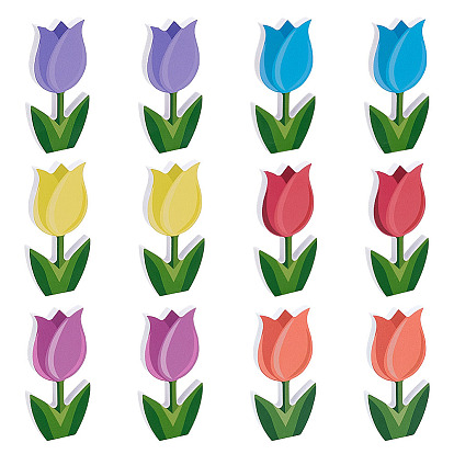 6 шт. 6 Цвета тюльпана ПВХ витрина декоративная, украшения для демонстрации микро-ландшафтов