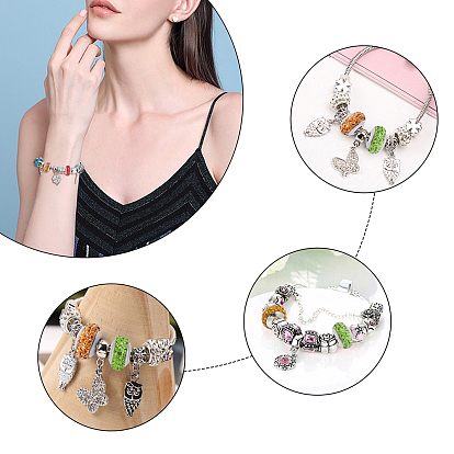 Unicraftale 10Pcs 5 Colors Rondelle 304 Stainless Steel Polymer Clay Rhinestone European Beads, Large Hole Beads, with Double Side Platinum Color Core