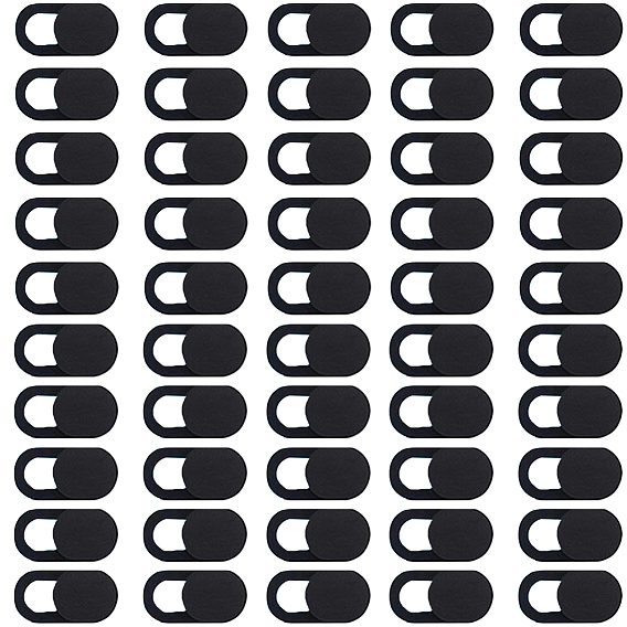 50Pcs ABS Plastic Self-Adhesive Webcam Covers, Slide Camera Blockers For Mobile Phone Computer Laptop, Oval