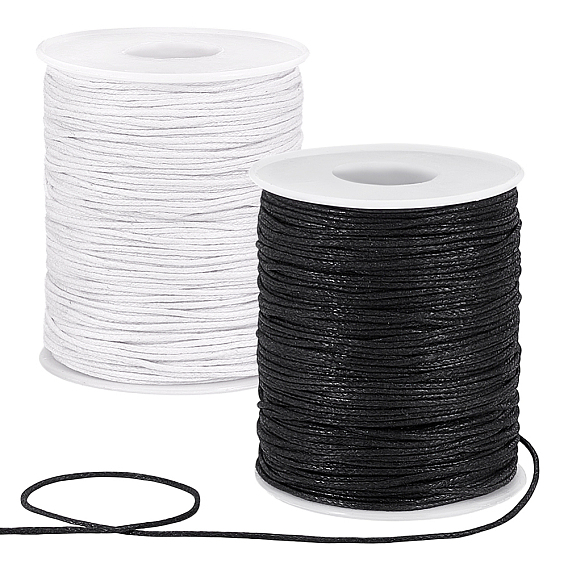 2 рулоны 2 цветные вощеные хлопчатобумажные шнуры, макраме ремесленная нить для изготовления ювелирных изделий