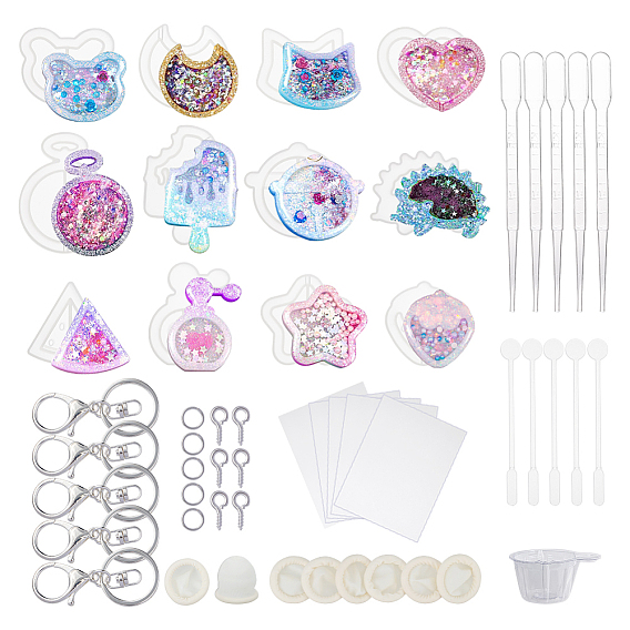 Сделай сам брелок, с силиконовыми формами, сплав брелок коготь лобстер, пластиковый стержень для перемешивания, миксер, пипетка, силиконовые кроватки