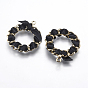 Alloy Pendants, with Nylon Ribbon, Ring