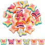 24 шт 6 цвета пластиковых кабошонов, полосатая бабочка
