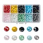 10 Colors Electroplate Glass Beads, Opaque Solid Color, AB Color Plated, Faceted, Rondelle