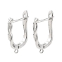 SHEGRACE Brass Hoop Earring Findings, with Loop, Cadmium Free & Lead Free & Nickel Free
