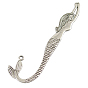 Tibetan Style Alloy Bookmarks, Cadmium Free & Lead Frees, Mermaid, about 122mm long, 33mm wide, 2mm thick, hole: 3mm