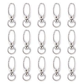 Железа поворотные карабины застежками, ювелирная фурнитура, 13.5x37 мм, отверстие : 10x5 мм