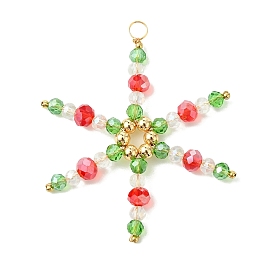 Стеклянные подвески, прелести снежинки, с медными выводами и медной проволокой