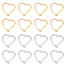 40шт. 2 цвета 304 соединительные кольца из нержавеющей стали, сердце