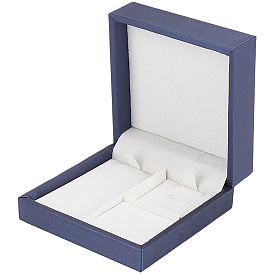 1Pc PU Leather Jewelry Boxes, for Pendant, Ring and Bracelet Packaging, Square