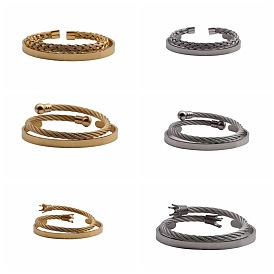 Stainless Steel Hip Hop Chain Bracelet Set with Roman Letter Design